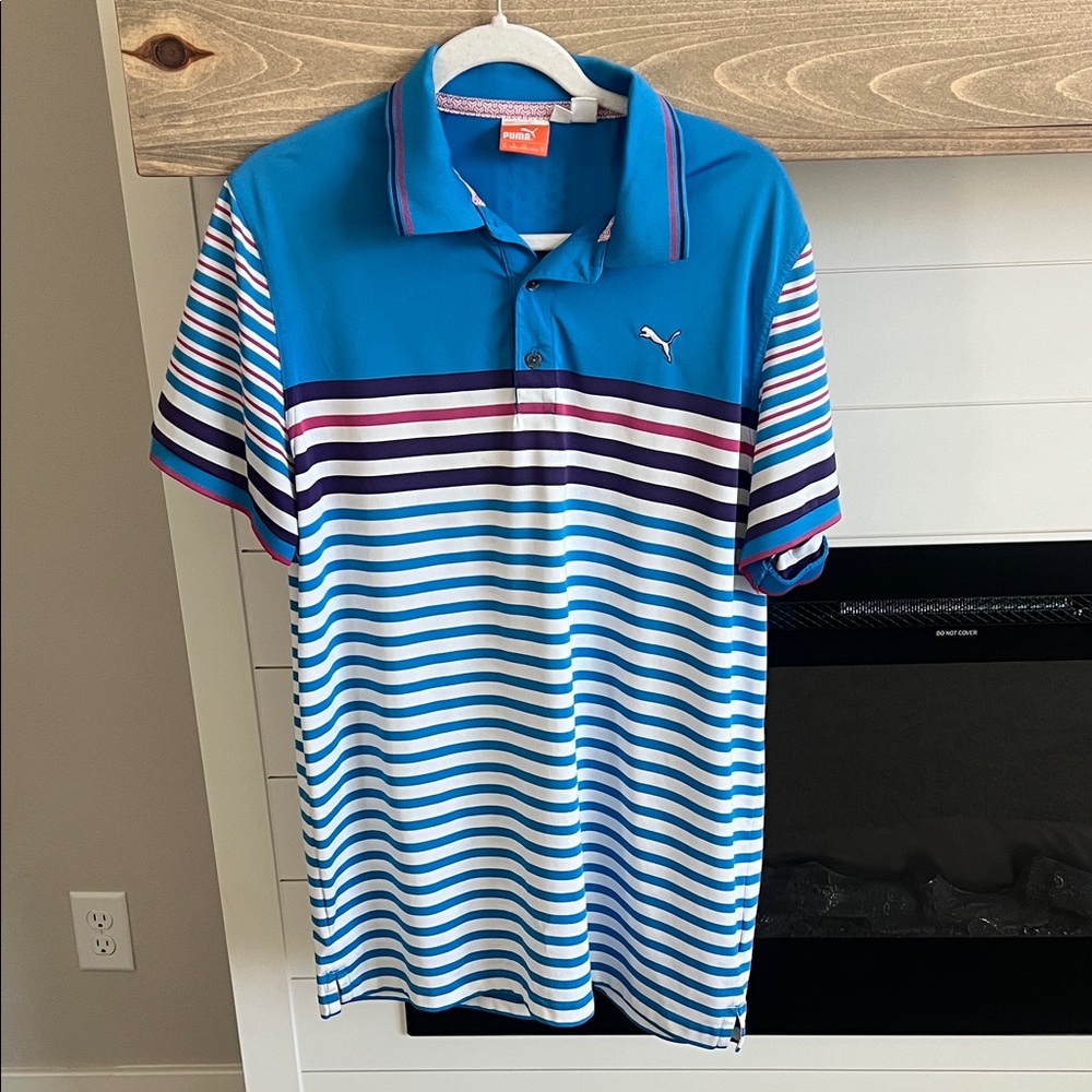 Puma Men's Multicolor Striped Polo Shirt